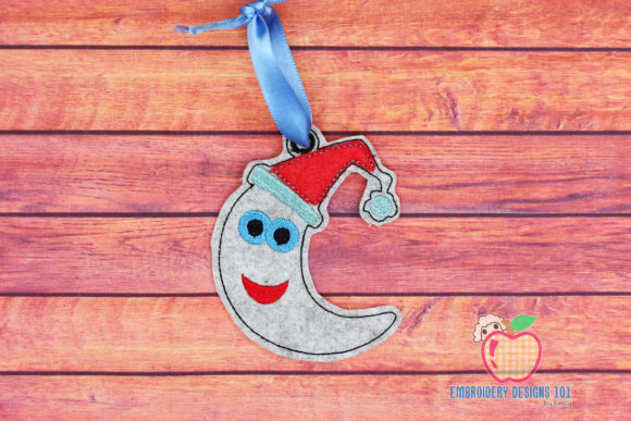 Christmas Moon in the Hoop Ornament
